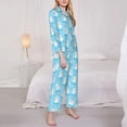 thumbnail image 3 of Disketp Skating Poodle Fun Pajamas Set Long Sleeve Sleepwear Womens Button Down Nightwear Pj Sets-{designName}-X-Large, 3 of 7