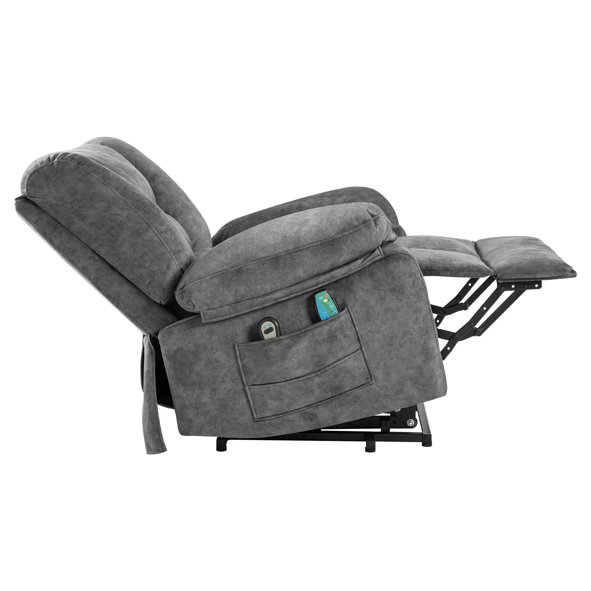 Aukfa Power Lift Recliner Chair with Massage for Elderly,Velvet,Gray