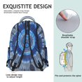 thumbnail image 5 of Blue and White Tie Dye Pattern Backpack for School, Cute School Bag with Adjustable Shoulder Straps and Padded Back, 15.3"x11"x7.1", 5 of 5