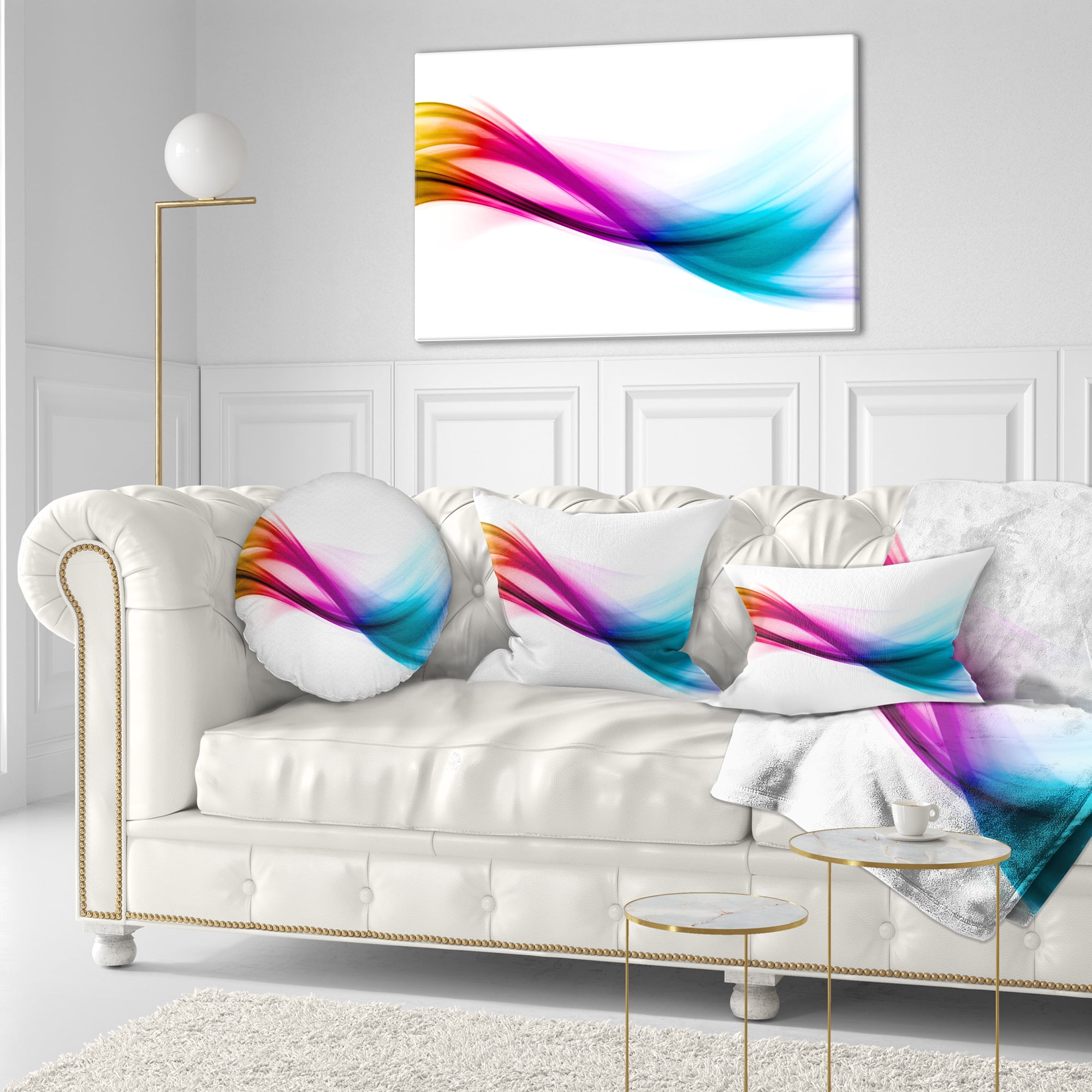 Designart Rainbow Abstract Pattern - Abstract Throw Pillow - 12x20