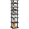 thumbnail image 1 of 7-Tier Shoe Rack, Entryway Shoe Tower,Vertical Shoe Organizer, Wooden Shoe Storage Stand (Black), 1 of 8