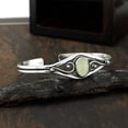 thumbnail image 5 of 925 Silver Plated Natural Prehnite Cuff Bangle Bracelet for Women – Handmade Open Bangle – Green Gemstone Statement Jewelry – Wedding Gift for Her, 5 of 5