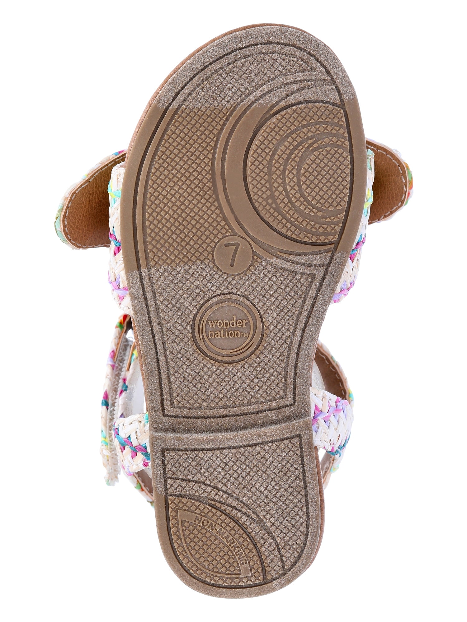 Wonder Nation Baby and Toddler Girls Raffia Knot Sandals