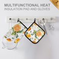 thumbnail image 4 of Yayeee Oven Mitts and Pot Holder Set of 2 Heat Resistant Kitchen Gloves Baking Hot Pad, Orange Watercolor Bees, 4 of 5
