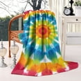 thumbnail image 2 of Colorful Rainbow Tie Dye Spiral Pattern Blanket,Comfortable Soft Flannel Throw Blanket,All Season,Warm Lightweight Blankets for Sofa Bed Couch Living Room Chair,40"x50", 2 of 4