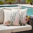 thumbnail image 5 of Outdoor Pillow Covers Watercolor Ocean Coral Waterproof Pillow Cases 16x16 Set of 2, Abstract Marine Life Throw Pillow Cover Pillowcase for Patio Balcony Couch Garden, 5 of 9
