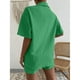 thumbnail image 4 of Puntoco Moda Mujer Verano Sólido V-Cuello Botón Casual Manga Corta Top+Pantalón Conjunto Liquidación Puntoco Puntoco-3876, 4 of 8