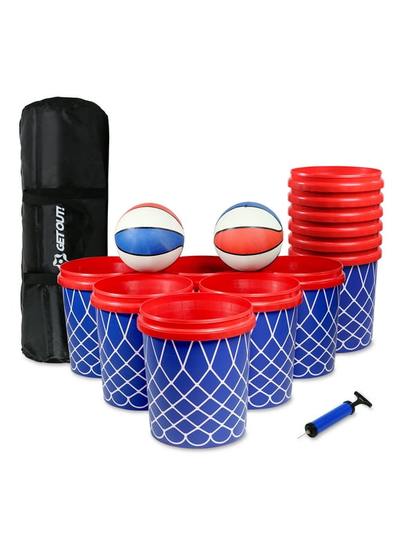 Get Out! Dunk Pong Giant Yard Games for Tailgate Picnic Outdoor Party with Bag
