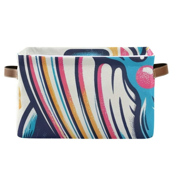 Whale Wave Cute Storage Bins Baskets With Handles Storage Box Clothes Organizer Organization Toys