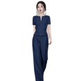 thumbnail image 4 of Ropa de mujer Estilo frío Ropa de mujer Traje de alta gama Verano Nueva moda Elegante Elegante Reductor de edad Slim-fit Negro Azul, 4 of 4