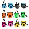 thumbnail image 4 of Soidarity Cubo de agua plegable de PVC, resistente al agua, lavabo, senderismo, de coches, contenedor organizador con asa, accesorios Pescar Rosa 20L Soidarity OD022092-10, 4 of 6