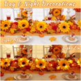 thumbnail image 4 of Guvpev Fall Decor - 9.8FT Fall Garland with Lights - Autumn Maple Leaf Garland with Sunflower & Berry - Thanksgiving Farmhouse Harvest Decorations for Mantel Porch Table Stair Indoor Outdoor Decor, 4 of 8