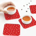 thumbnail image 6 of Bingfone Vintage Christmas Leather Drinks Coasters with Set of 6,Suitable for Home Kitchen,Coffee Cup Coasters Home Gift, 6 of 7