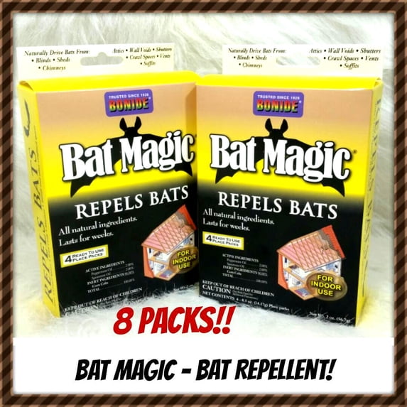BONIDE 876 BAT MAGIC REPELS BATS BAT REPELLENT 8 PACKS!! READY TO USE. NEW!