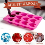 Herbher Pink Heart Shape Silicone Molds Set of 2 With 24 Cavities
