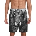 thumbnail image 1 of Balery Geometric Bull Design Pantalones cortos de pijama de punto de algodón para hombre con cinturilla y bolsillos-Large, 1 of 6