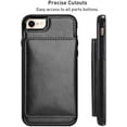 thumbnail image 6 of Card Slot Holder Wallet Case for iPhone 8 Plus 7 Plus, Premium PU Leather Case Kickstand with Hidden Magnetic Closure Flip Durable Shockproof Protective Cover for iPhone 7 Plus/8 Plus - Black, 6 of 7