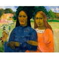 thumbnail image 2 of Gauguin, Paul 14x12 Gold Ornate Wood Framed with Double Matting Museum Art Print Titled - Two Women, 2 of 4