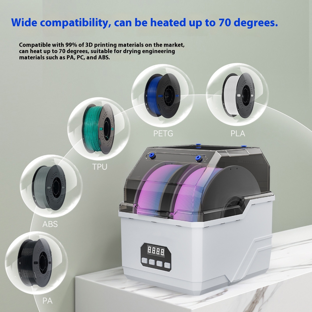 PatungKu Smartests PID Temperature Control 3D Printer Dryer 48H Continuous Operation Oleds Display