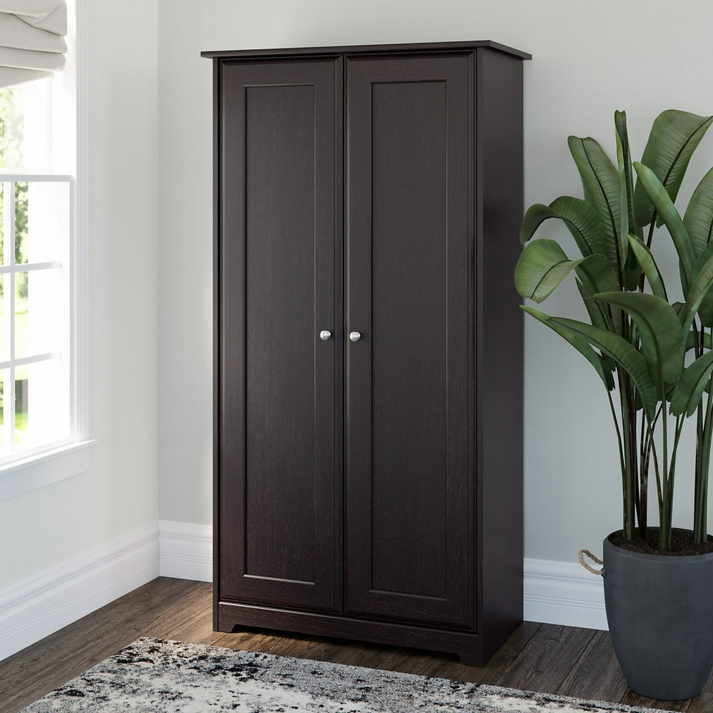 Bush Furniture Cabot Tall Storage with Doors in Espresso Oak