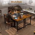 thumbnail image 3 of Computer Desk Home Office Desk with 55'' Gaming Desk Long Work Desk With 3-Piece Table Top Rustic Brown, 3 of 4
