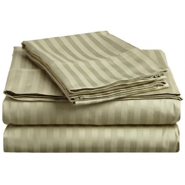 400 Thread Count Egyptian Cotton Split King Sheet Set Stripe Sage