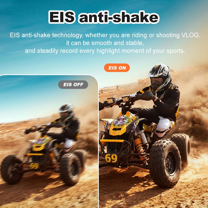 Ourlife Action Camera 5K 30FPS Waterproof Camera Underwater 100FT with EIS WiFi App Remote Control 64GB Card 170° Wide Angle Sports Helmet  Video