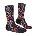 thumbnail image 4 of Yiaed Dancing Skeletons Floral Garden Print Great elasticity Crew Socks Sports socks for Men and Women, 4 of 5