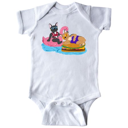 

Inktastic Pool Floaties with Cute French Bulldogs Gift Baby Boy or Baby Girl Bodysuit