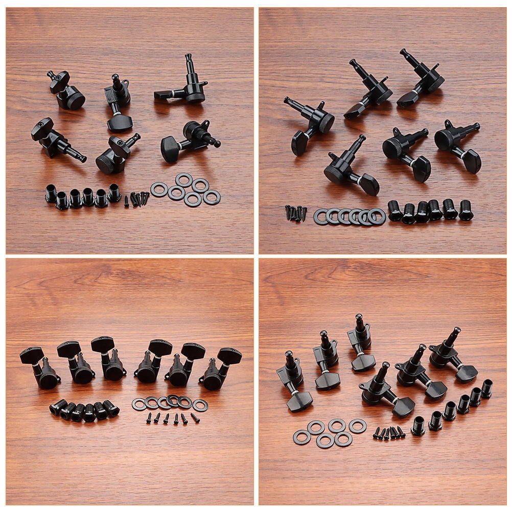 UPOUART  Acoustic Guitar Tuner Pegs Zinc Alloy 6 Pieces Black