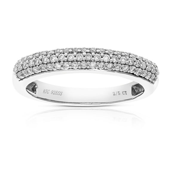 Vir Jewels 2/5 CTTW Lab Grown Diamond Wedding Band in Sterling Silver Female Adult