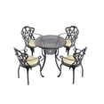 thumbnail image 3 of 5-Piece Cast Aluminum Outdoor Patio Furniture Set with All-Weather Cushions for Garden, Deck or Backyard Lounge (Color Options), 3 of 9