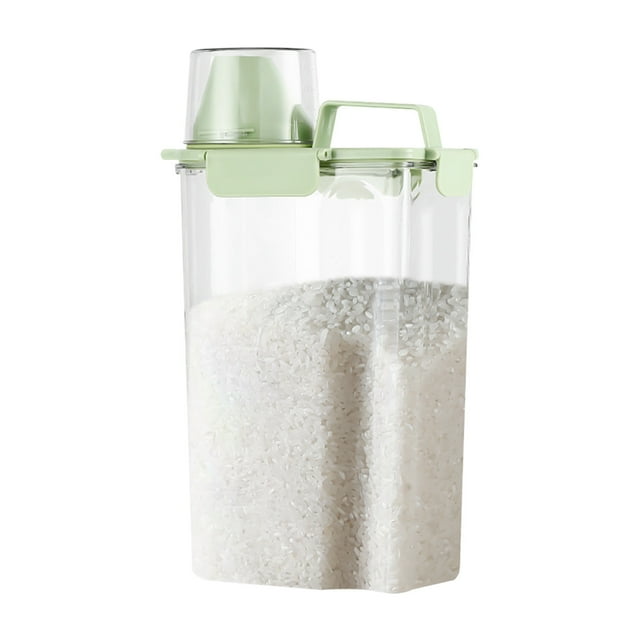 COM1950s Contenants de Rangement pour Aliments, Contenants de Rangement de Cuisine, Réservoir Transparent en Plastique, Baril de Rangement pour Riz, Contenant Alimentaire Ménager Boîte de Rangement pour Grains pour Gruau, Grains, Céréales, Pâtes, Farine