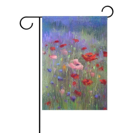 Decorative Outdoor Flags POPCreation Nature Spring Summer Autumn Winter Flower Seasonal Watercolor Decorative Garden Flag 12x18 Inches Abstract Art Floral Outdoor Welcome Flag Banner for Wedding Home Garden Decor ()