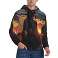 thumbnail image 2 of Xecao Sunset Western Cowgirl Pattern Men's Adult Pullover Hoodie,Hooded Sweatshirt-XX-Large, 2 of 7