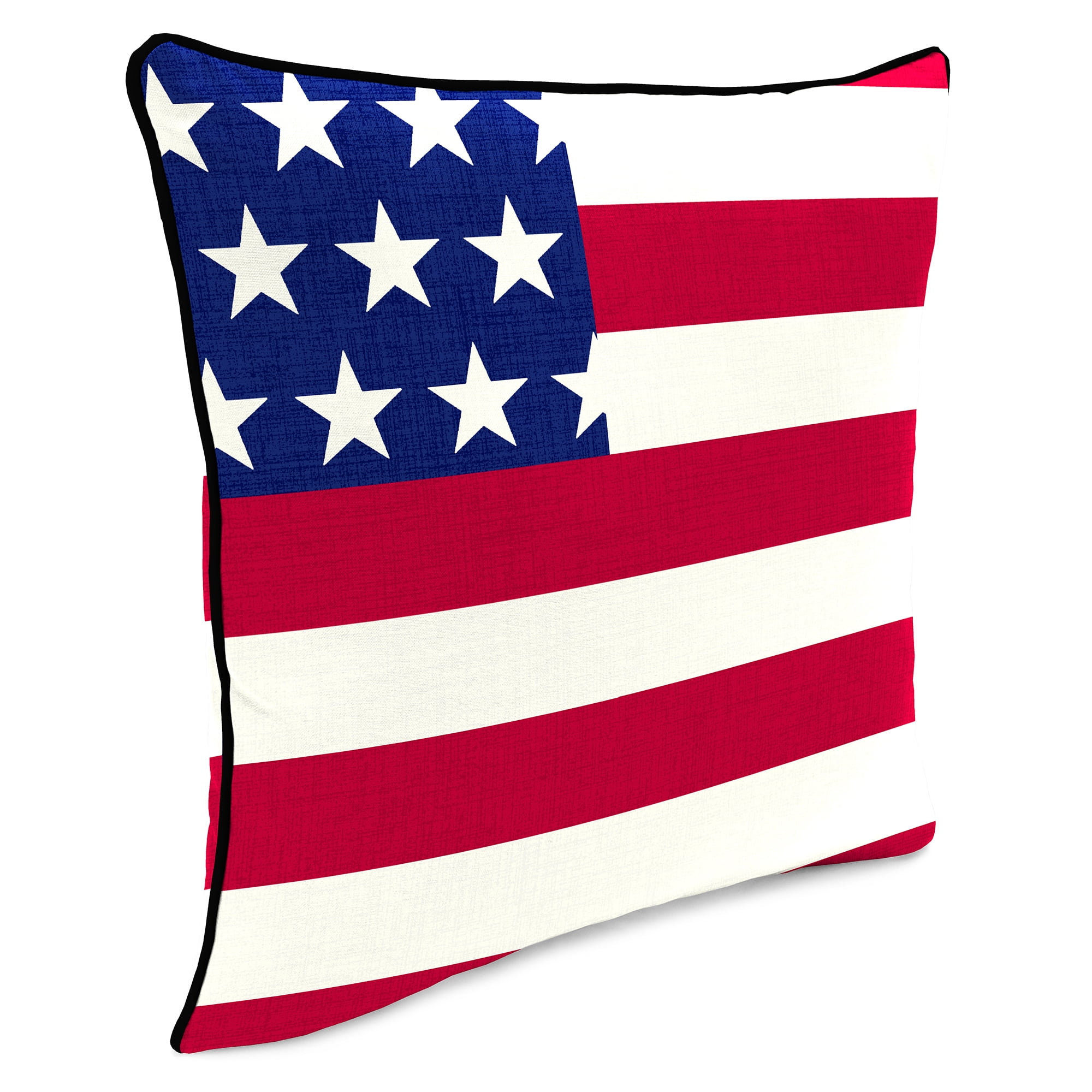 Jordan Manufacturing 18" x 18" Red, White and Blue Flag Outdoor Throw Pillow (2-Pack)
