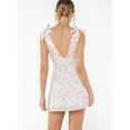 thumbnail image 6 of Liacowi Womens Summer Mini Floral Dress Pink Deep V Neck Open Back Sleeveless Party Dress, 6 of 9