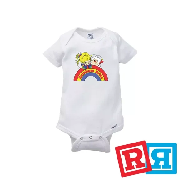 Bella Canvas Rainbow Brite Gerber Baby Onesie® Cotton Unisex White Short Sleeve Bodysuit