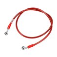 thumbnail image 1 of 110cm 43.31 "Longitud 10mm ID Motocicleta Línea de freno hidráulico Tubo de manguera de aceite 28 ° 0 ° Cable trenzado de acero inoxidable para ATV Motocross Sport Bikes Rojo, 1 of 1