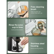 Juicer Machine Easy to Clean, 3 Feed Chute for Whole Fruit and Vegetable, Brush, Silver