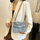 thumbnail image 4 of PU Leather Shoulder Bag | Fashion Handbag Messenger Tote | Adjustable Strap Crossbody | Casual Business Purse for Women | 9.06x5.51x1.97in | 1Pc | Black White Coffee Khaki Blue, 4 of 6