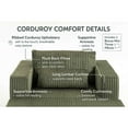 thumbnail image 5 of Timbernest Oversized Lounge Chair with Ottoman, 51" Corduroy Modular Floor Sofa with Deep Seat, Green, 5 of 6