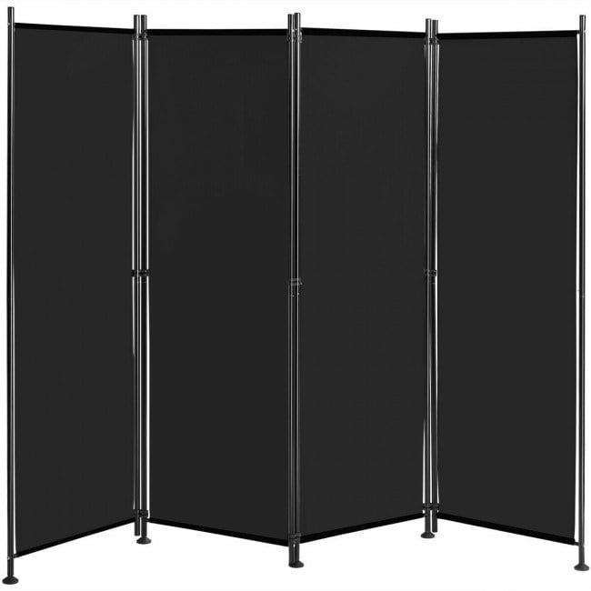 4Panel Room Divider Folding Privacy Screen with Adjustable Foot Pads