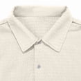 thumbnail image 5 of Mens Casual Textured Shirts Knit Summer Beach Vacation Short Sleeve Button Down Tops White, 5 of 9