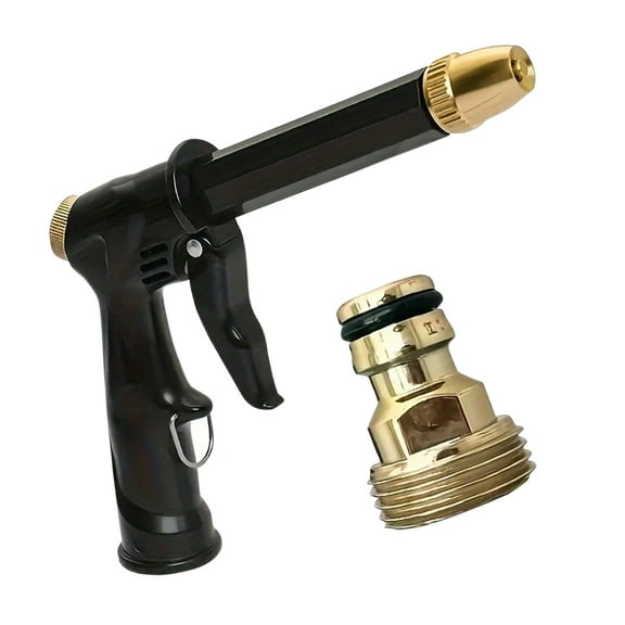 DEXIMRO Hose Gun Sprayer Nozzle Heavy Duty - High Pressure Garden Power Water Jet Head Washer for Outdoor, Car, Lawn, Commercial Wash with Brass Head and Bronze Quick Connect Attachment