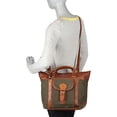 thumbnail image 3 of Sharo Satchel Leather & Canvas Handbag, 3 of 6