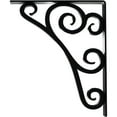 thumbnail image 4 of Ekena Millwork 2"W x 12"D x 15"H Tristan Wrought Iron Bracket, (Triple center brace), Powder Coated Black, 4 of 8