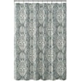 thumbnail image 2 of Serafina Home Grey White Fabric Shower Curtain: Diamond Floral Damask Design, 2 of 3