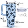 thumbnail image 3 of 40 oz Tumbler Starfish with Handle Vacuum Insulated Travel Cup SpillProof Travel Cups Car Cup Holder Friendly for Hot and Cold Drinks, 3 of 7