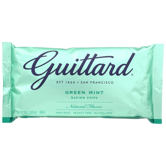Guittard Chocolate Baking Chips, Green Mint, 12 Oz